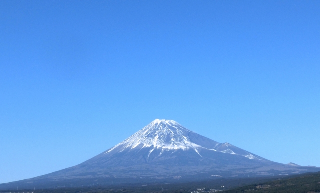 日本晴れと富士山
