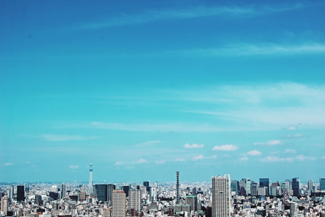 展望台から見た東京のビル群